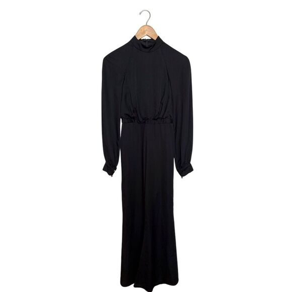 Ieena for Mac Duggal Women's Black Wide Leg Jumpsuit Size 0 Long Sleeve - Picture 6 of 12